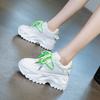 Dad Shoes Women's Ins Tide 2025 New Leather Breathable Platform Casual Shoes Inner Height Increase Sports Shoes Small Size 32