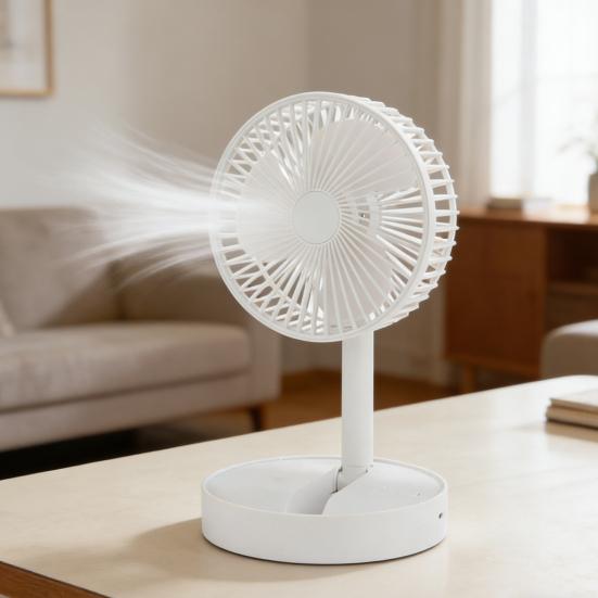 Handheld Fan Folding Design Portable Adjustable 180 Degree Rotation Flexible Blades Low Noise Multi-Speed Desk Fan with Phone Holder