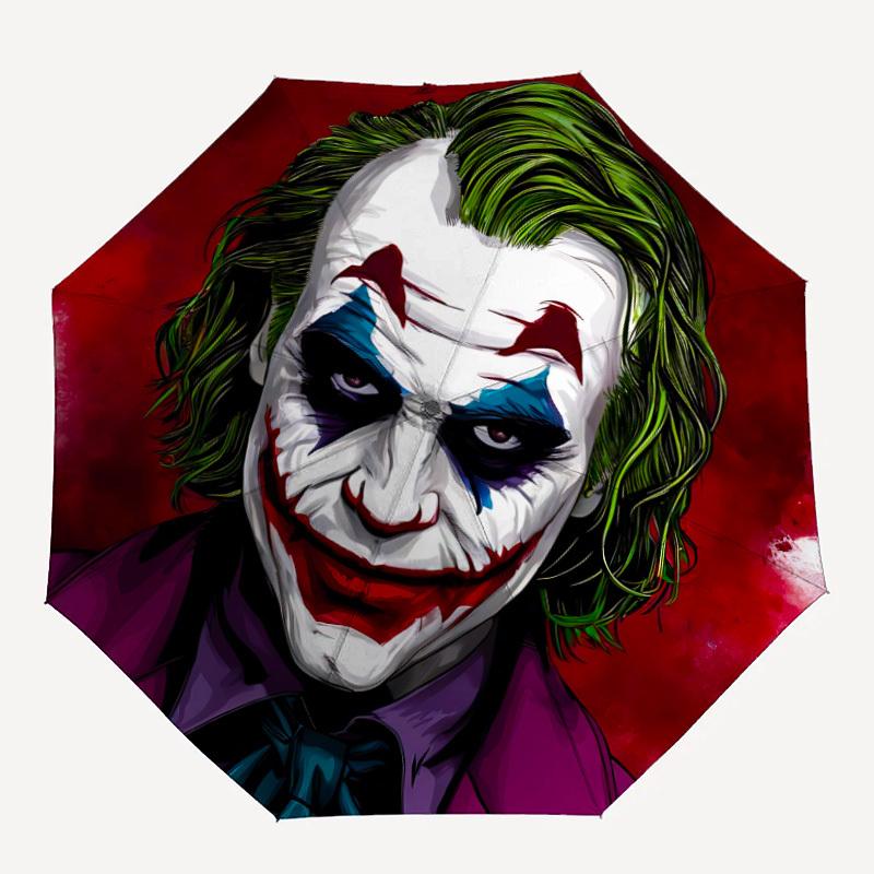 

1pc Joker Clown Automatic Folding Umbrella - Compact 8-Rib Design,Festive Gift for Friends & Family, Compact Umbrella 21140