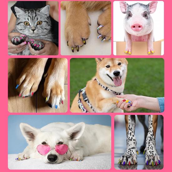 Yousheng 12 Colors Pet Nail Art Pen Set Quick Dry Brush Fun Creative Pet Paw Nail Polish Pens DIY Pet Manicure Supplies for Puppy Cat Small