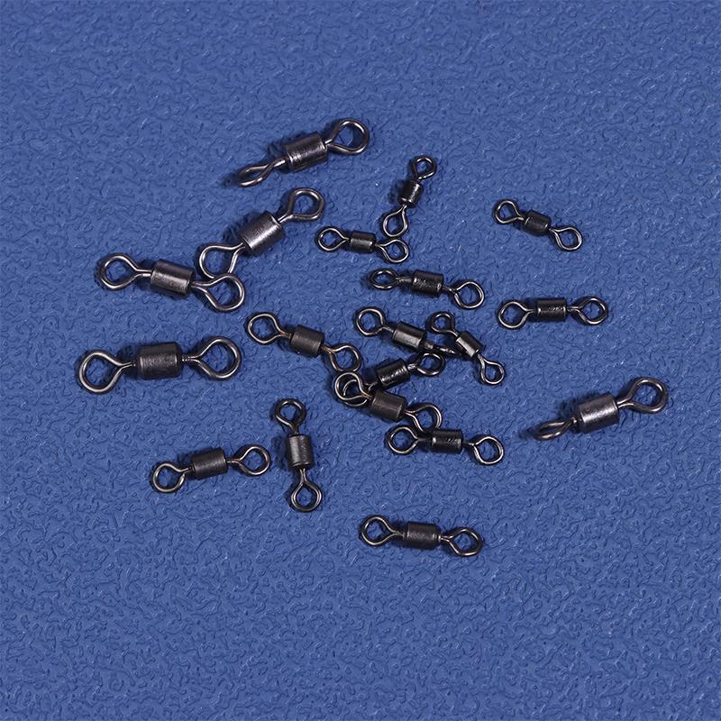 100Pcs/Box Fishing Bearing Rolling Swivel Metal Bearing Swivel Solid Ring Lures Fishing Connector Carp Fishing Tackle