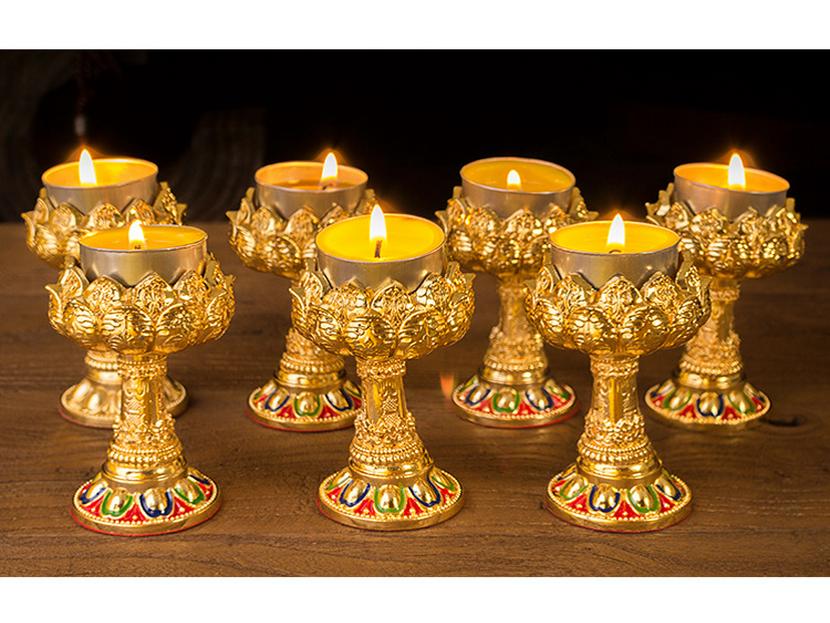 Tybetański Styl Długo Palący Nepalski Lotosowy Uchwyt na Lampę Ghee do Dekoracji Domu