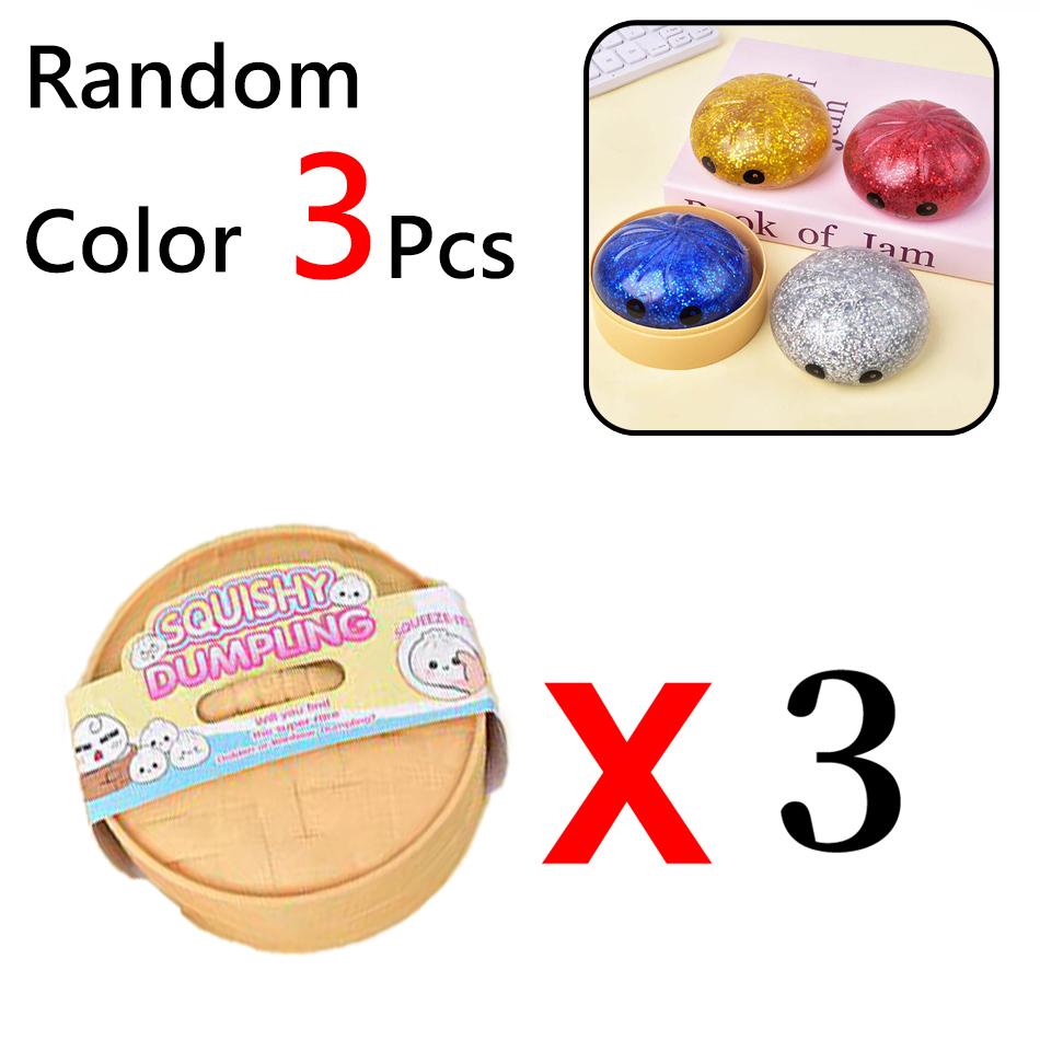 Giant Squishies Dumpling Bun Toy With Bamboo Steamer Soft Tpr Dough Ball Decompression Fidget Toy Funny Creative Gift