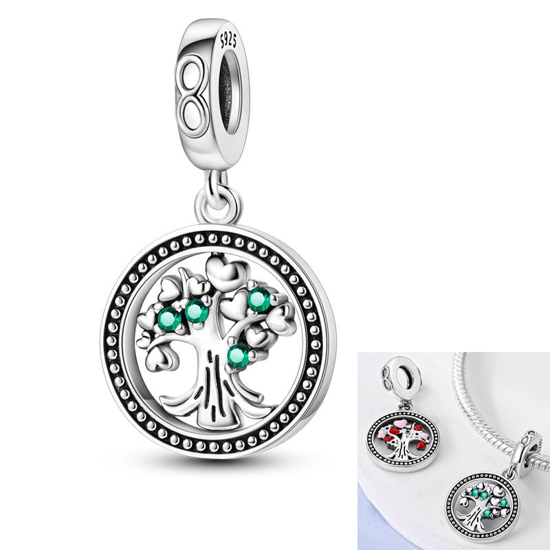 Tree Of Life Copper Cz Beads Charm Healthy Green Pendant Fit Drop Charms Bracelet Diy Women Original Jewelry