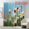 2pcs, 2D FLAT PRINTING Curtains (Without Rod) Ladybugs Bloom Modern Window Curtain Polyester Curtains Festive Perfect for