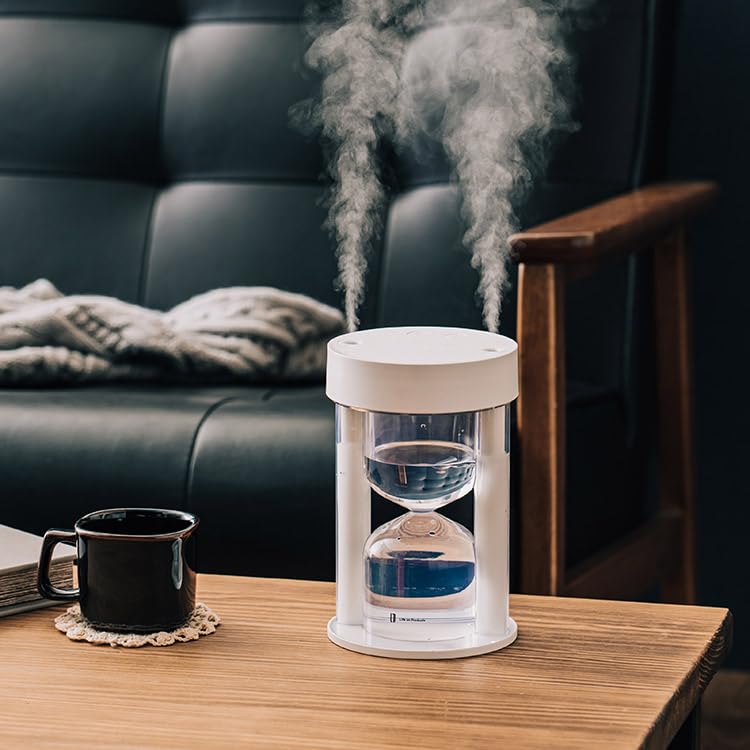 Life On Products Hourglass Cordless Automatic Interior with Light Function LCAHF003 Humidifier, Charcoal, Adjustment, Natural, Tabletop,