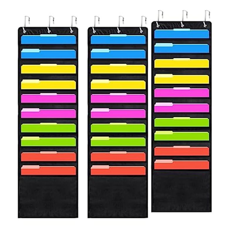 

3Pcs Scrapbook Paper Paper Storage Bags 12 X 12 Inch With Door Hooks For Scrapbooking, Cardstock-B61B чорний