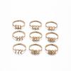 INS Stainless Steel Angel Number Adjustable 18K Gold Ring: 111-999 Hollow Design