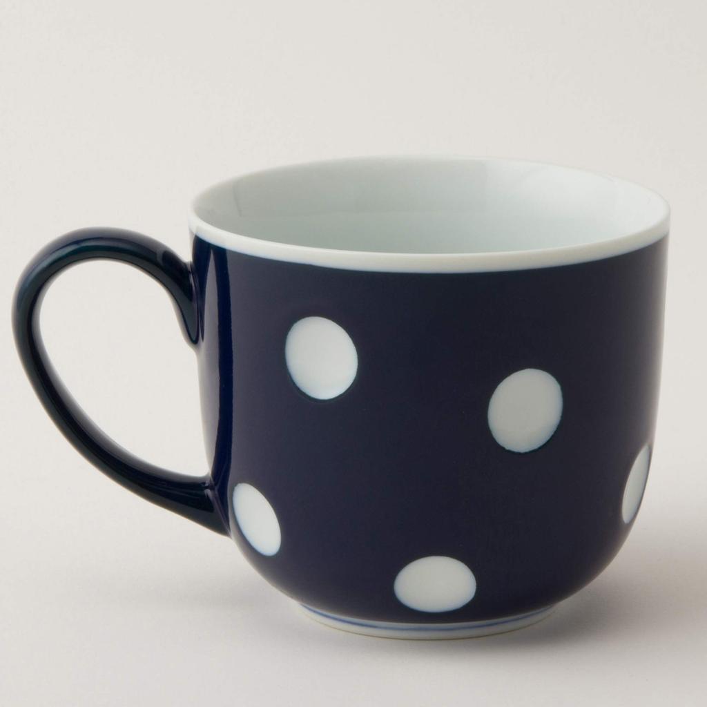Nishikai Pottery Hasami Ware Polka Dot Nega 40509 "Essence" Nega-Posi Mug, (Blue),