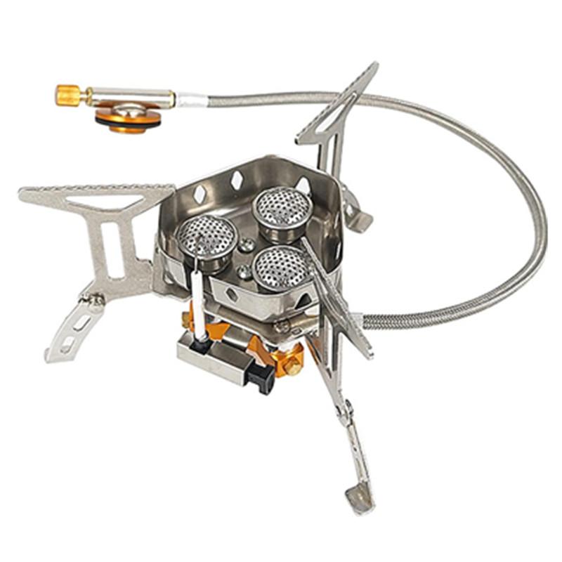 Camping One-piece Gas Stove Portable Foldable Heater Stove Ultralight Picnic Cooker Tourist Burner Equipment Outdoor Wind Shield