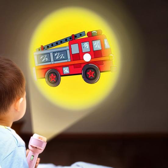 Kids Projector Flashlight Toy with 48 Images & 6 Discs Educational Storytelling Light for Early Learning & Bedtime Imaginative Play Flashlight Toy