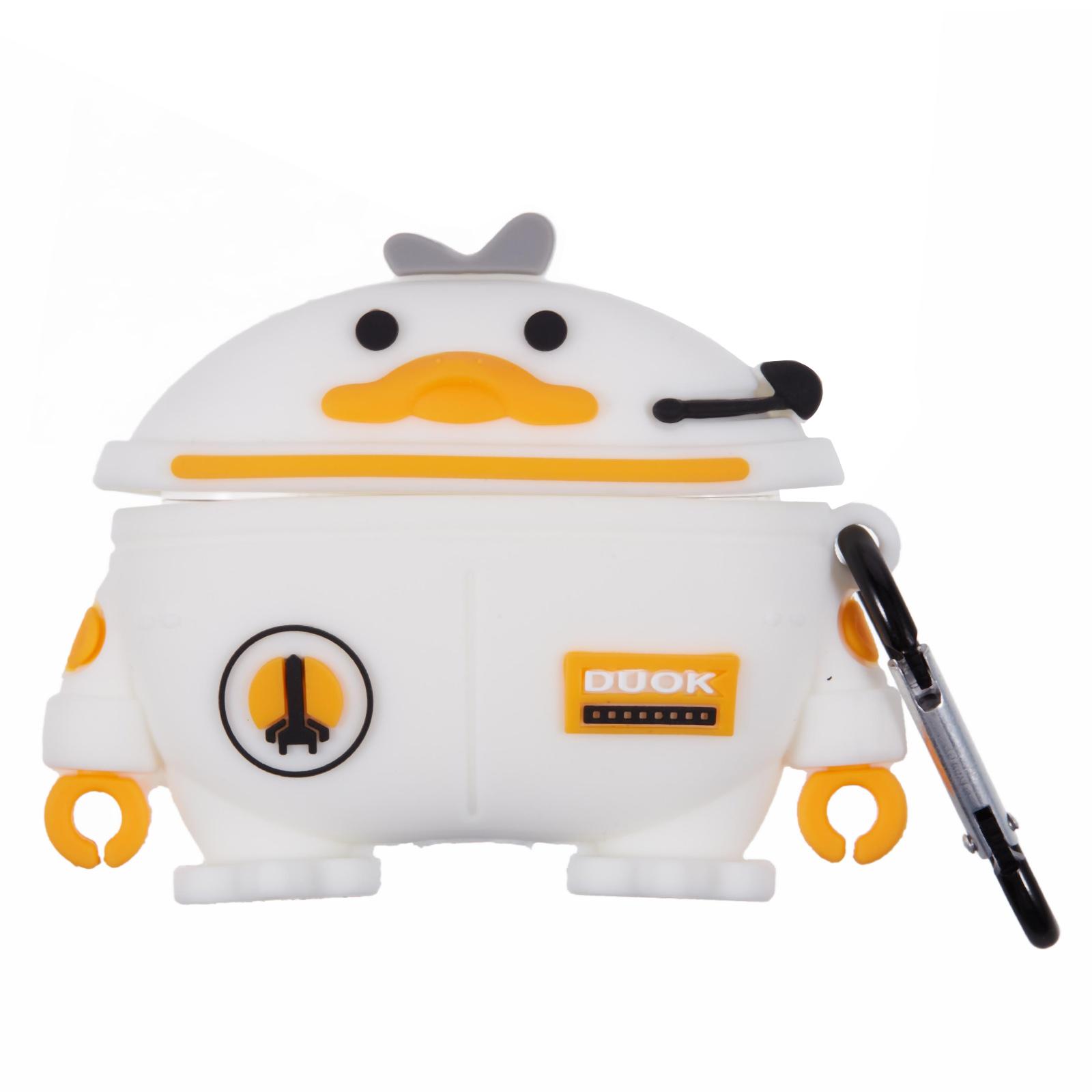 

For Apple AirPods Pro Bluetooth-compatible Earphones Silicone Cover Space Duck Protective Case with Carabiner A