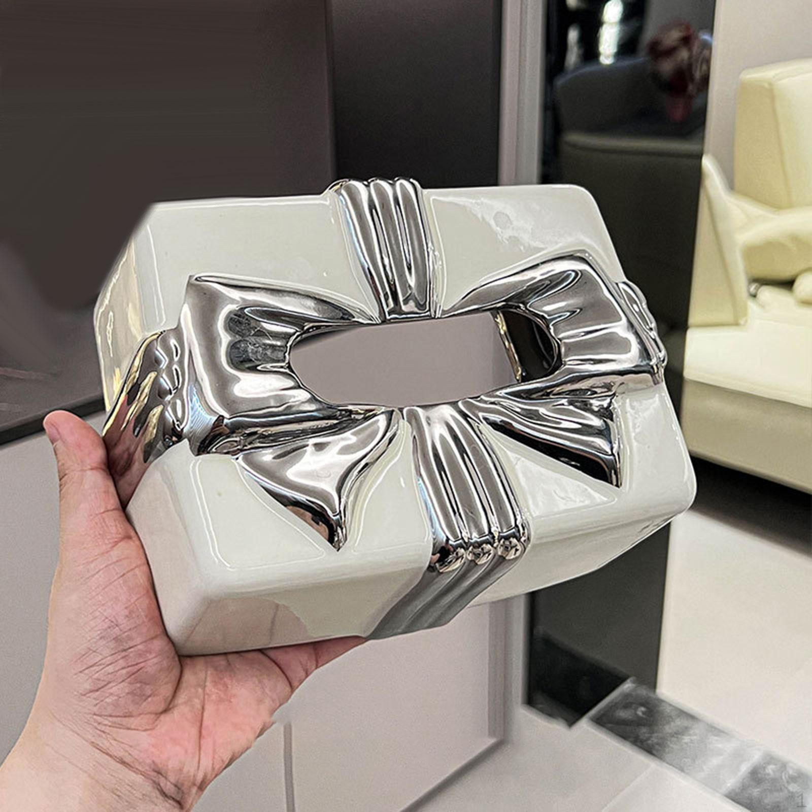 

Керамічна коробка для серветок Паперова з великим отвором Прикраса Органайзер для робочого столу Диспенсер білий