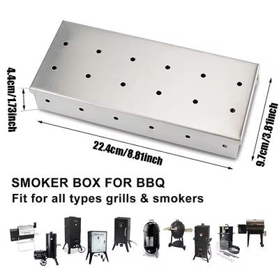 Stainless Steel Smoker Box Wood Chip Smoker for Gas BBQ Meat Smoker Outdoor Cooking Tool No Power Required BBQ Accessories