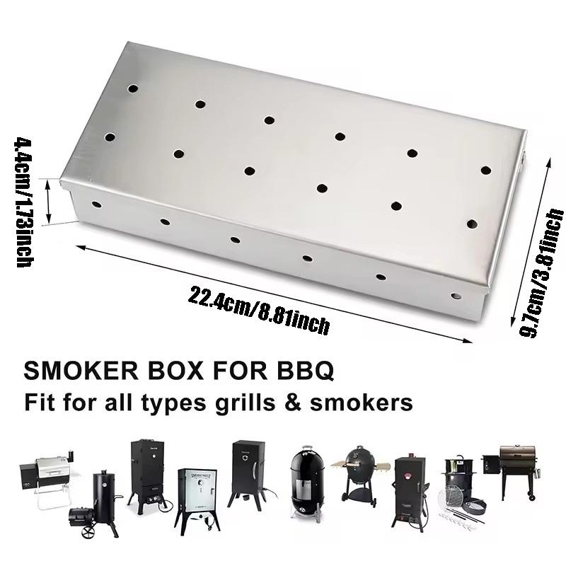 Stainless Steel Smoker Box Wood Chip Smoker for Gas BBQ Meat Smoker Outdoor Cooking Tool No Power Required BBQ Accessories