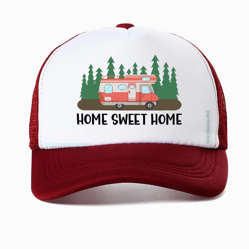 Motorhome RV Camping Camper Home Sweet Baseball Cap Outdoor Travel Adventure Dad hat Summer Unisex Mesh Visor Outdoor Sun Hats