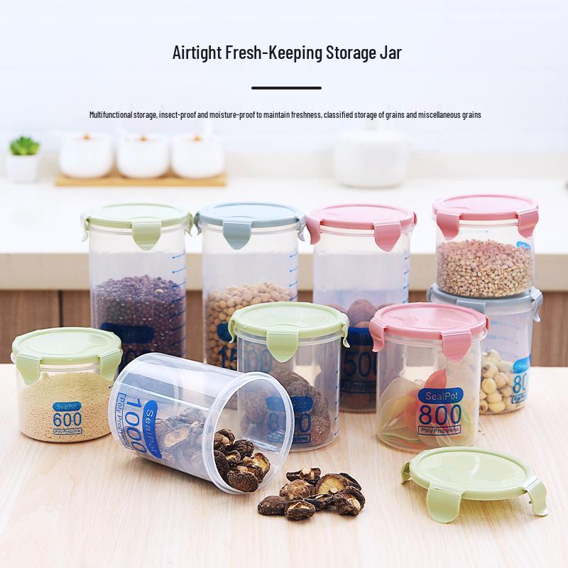 Airtight Food-Grade Plastic Storage Jar for Grains, Snacks, and Milk Powder