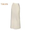 Women Maxi Skirt Elastic High Waist Hip Wrapped Long Skirt Solid Color Casual Knitting Skirt Daily Wear