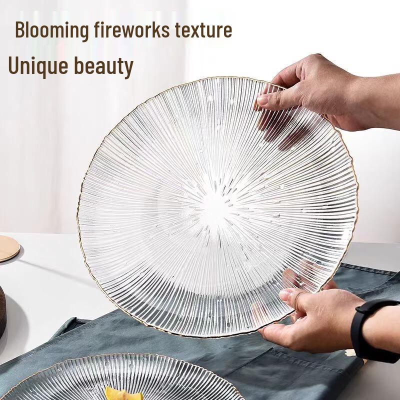 De Ruien Japanese Style Textured Glass Plate