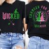 Unisex High Quality Cotton Tees Wicked for Good T Shirts Defy Gravity Broomstick Magic Top Wand Wizard Movie Fan Loose Tshirts
