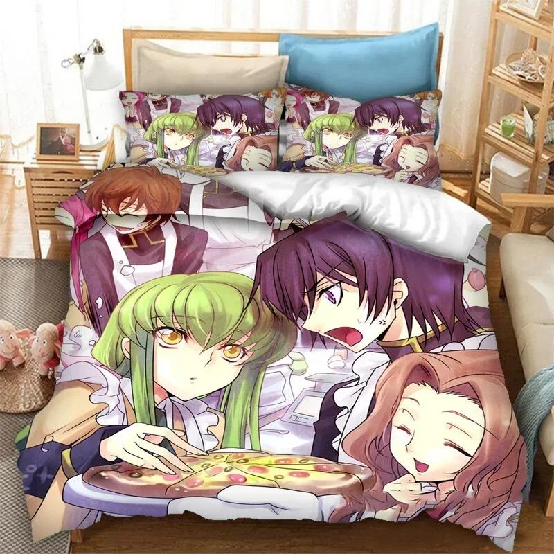 Fashion 3D Printed Anime Code Geass Duvet Cover Bedding Set Double Twin Full Queen King Adult Kids Bedclothes Quilt Cover
