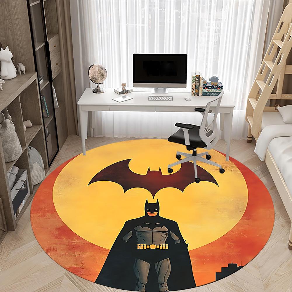 1pc Bat Signal Office Round Area Rug, Under Office Chairs Bedroom Living Room Home Decor, Room Deco, Available in Various Sizes