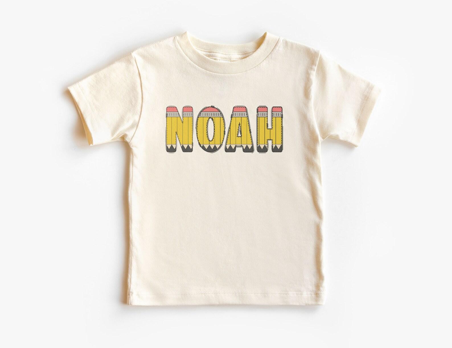 Personalized Yellow Pencils Font Kids Name Shirt, Custom Child s Name Tee, Back To School Outfit, Unisex Youth Kids Clothing 110