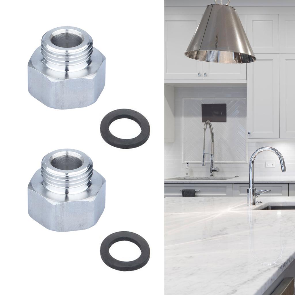 Stainless Steel Water Line Thread Adapter Set G1/2 Female G3/8 Male With Tape for Faucet Campers Washer PipeS Connection