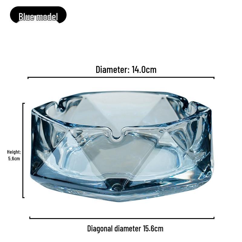 Compact Glass Ashtray for Hotel Rooms, Bedrooms, and Bathrooms