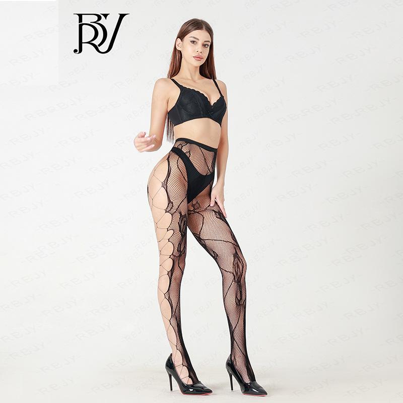 Rose Jacquard Netzstrumpfhose - Sexy, Riemchen, Retro-Nähstil für Frauen