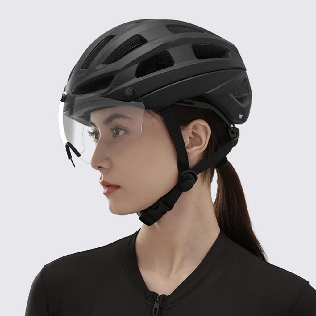 Bike Helmet with Magnetic Photochromic Goggles PC EPS Windproof Impact Proof Lightweight Breathable 