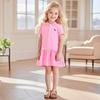 Girls' Summer Cotton Short Sleeve Princess Dress With Heat Transfer Print