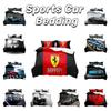 Stilvolles und lebhaftes 3D-digital bedrucktes Supercar-Bettwäscheset Direktverkauf des Herstellers