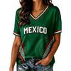 Women's Mexico Inspired V-Neck Short Sleeve Printed T-Shirt for Casual Everyday Wear