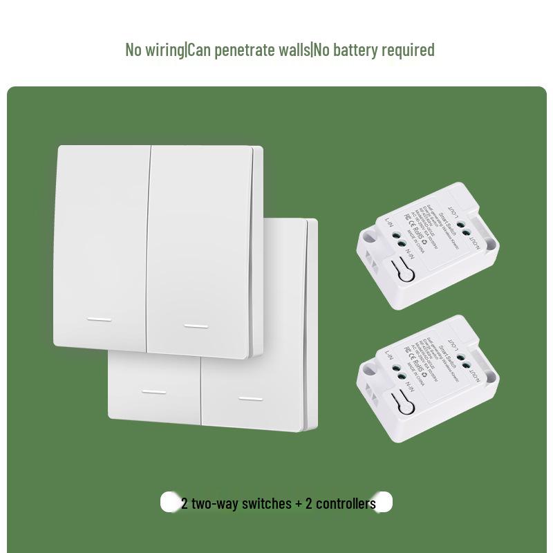 Battery-Free Wireless Switch: Easy Install, Multi-Control, Stick-On Design