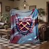 Coperta in Flanella con Stampa West Ham United Calcio Morbida Calda Coperta da Divano Letto per Casa Ufficio Camera da Letto