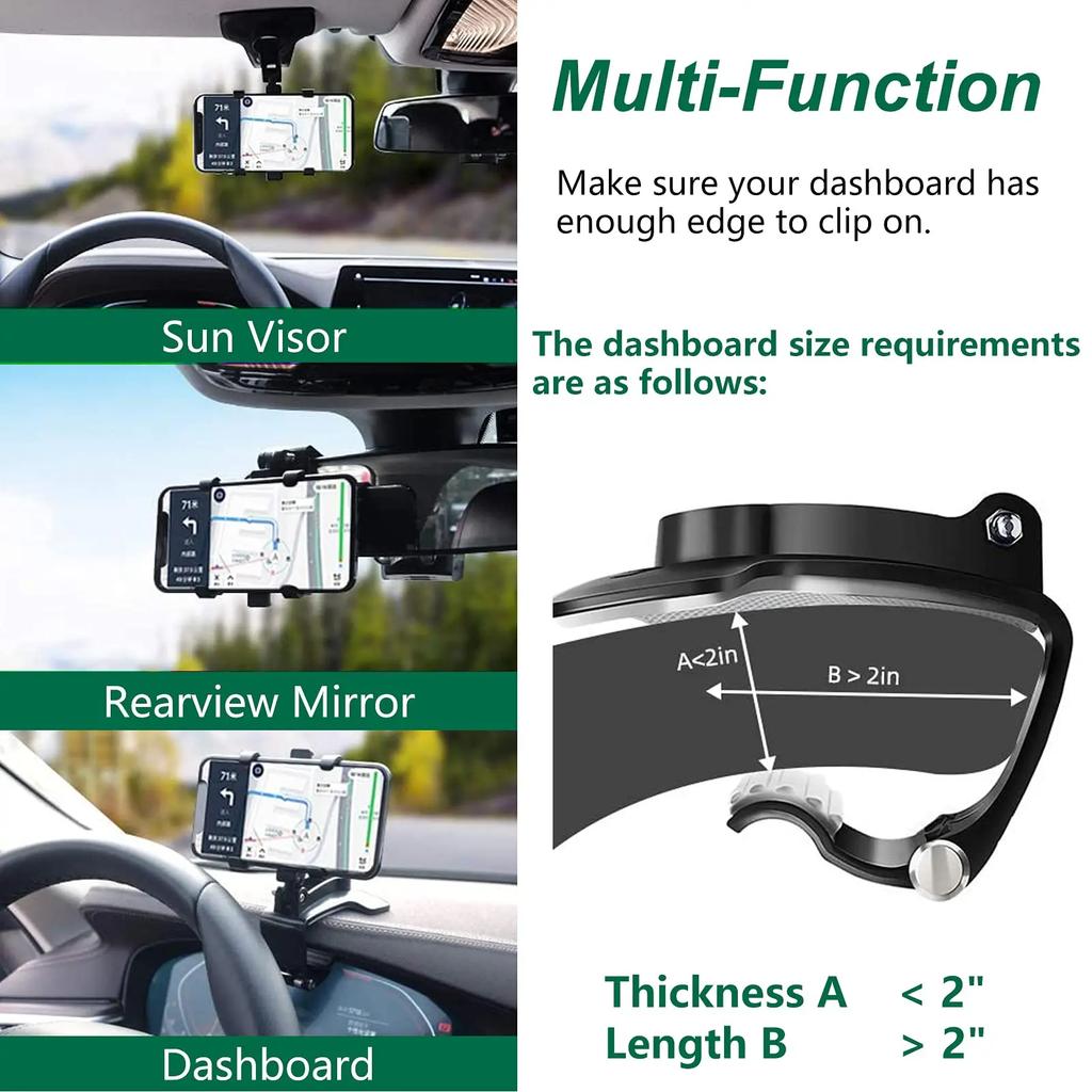 Universal 360° Rotation Car Phone Holder Stand Car Dashboard Clip Mount GPS Navigation Bracket For iPhone Samsung Xiaomi Huawei