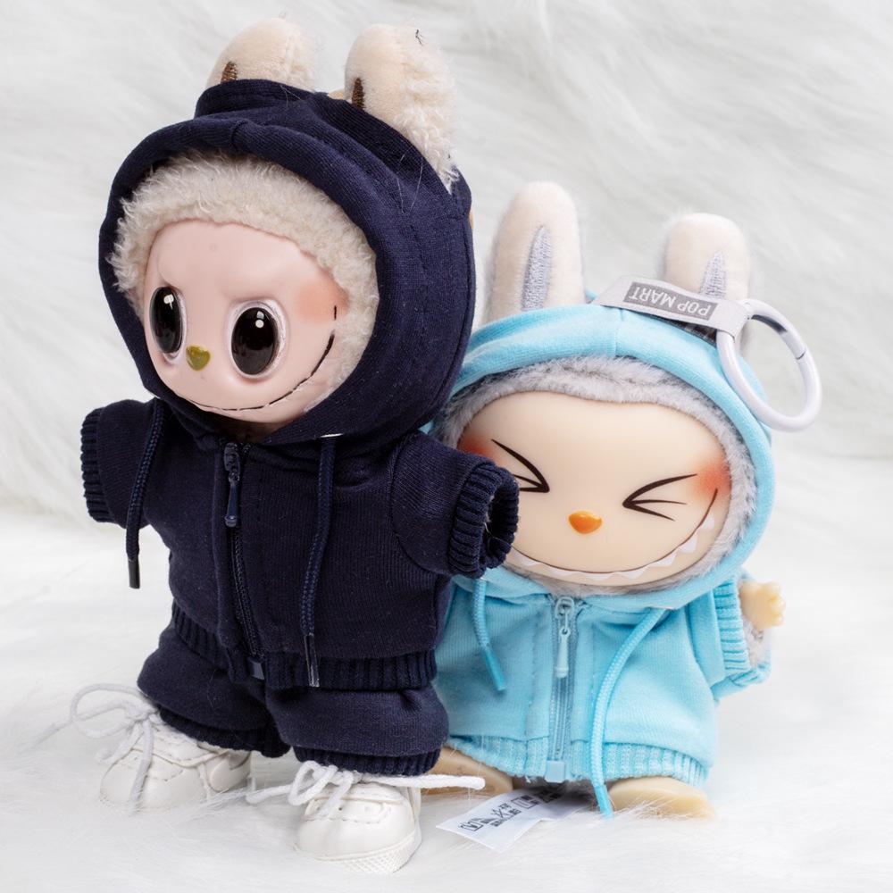 17CM Labubu Macaron Hettegenser: Allsidig, Søt, Genser med glidelås til dukker