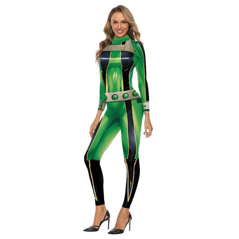 Halloween Anime Cosplay Jumpsuit Women Sexy Bodysuit Carnival Party Stage Zentai Suit Women Cycling Morphsuit Aerial Yoga Suit
