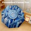 8 Rib Auto Folding Umbrella Manchester City Print Custom Name Text Portable Rain Gear