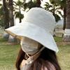 Thin Fisherman Hat Solid Color Wide Brim Sun Hat Simple Sunscreen Bucket Hat  Unisex