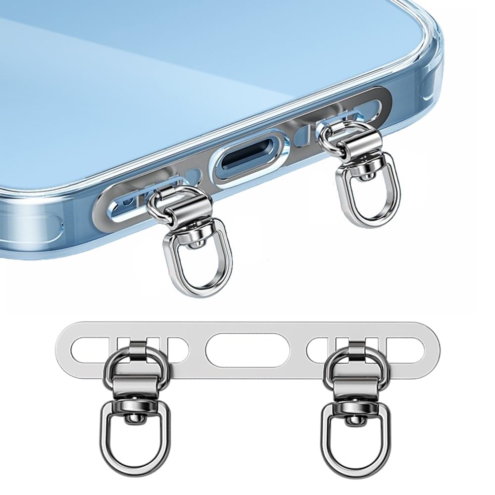 

Phone Tether Tab, Bending Design 0.2mm Ultra-thin Stainless Steel Cellphone Lanyard Metal Patch Tether Tab