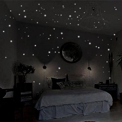407Pcs Wall Stickers Wall Decor Glow In The Dark Star Sticker Decal For Kids Room