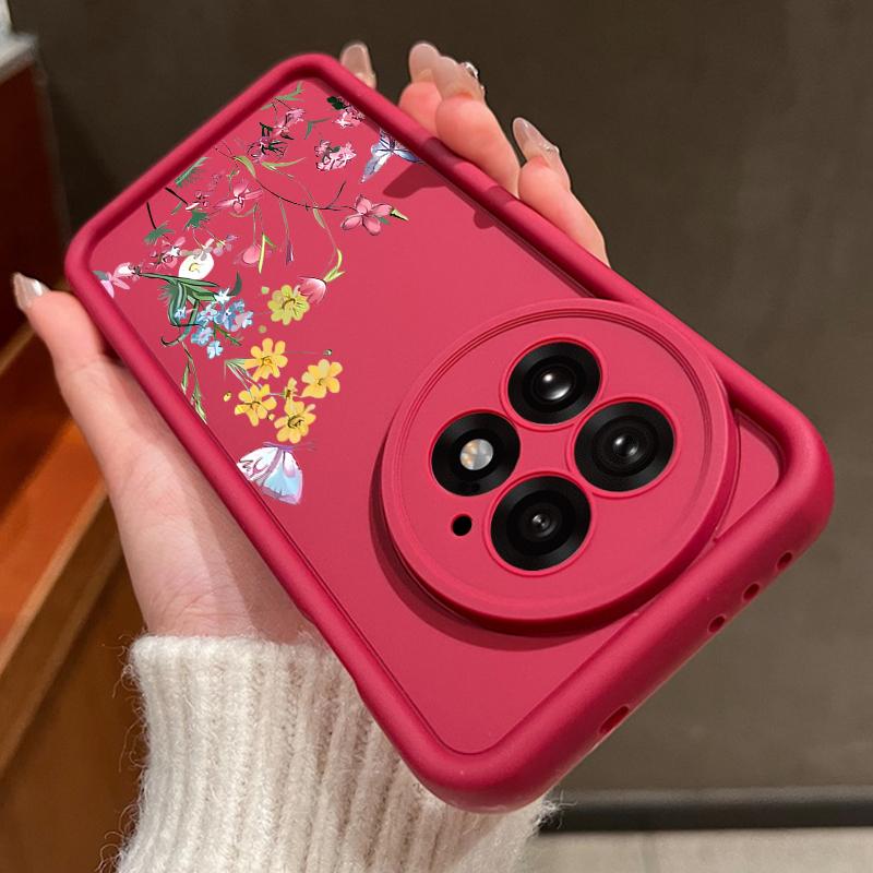 

Красочный чехол для телефона с мелким цветочным узором для OnePlus 13 13T 12 13R 12R 11R 5G, мягкая силиконовая TPU задняя крышка для OnePlus Ace 5 3 2 OnePlus Ace 2 вино красного