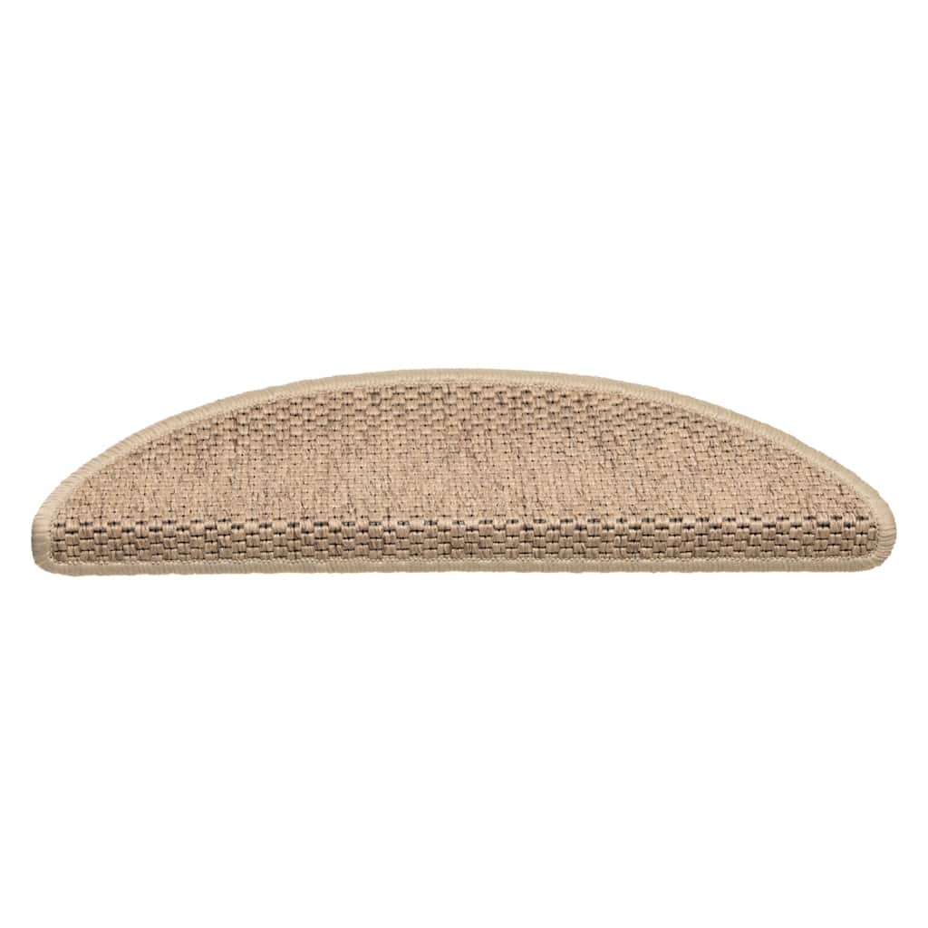 VidaXL Treppenmatten Selbstklebend Sisal-Optik 15 Stk. 56x17x3 cm Sand