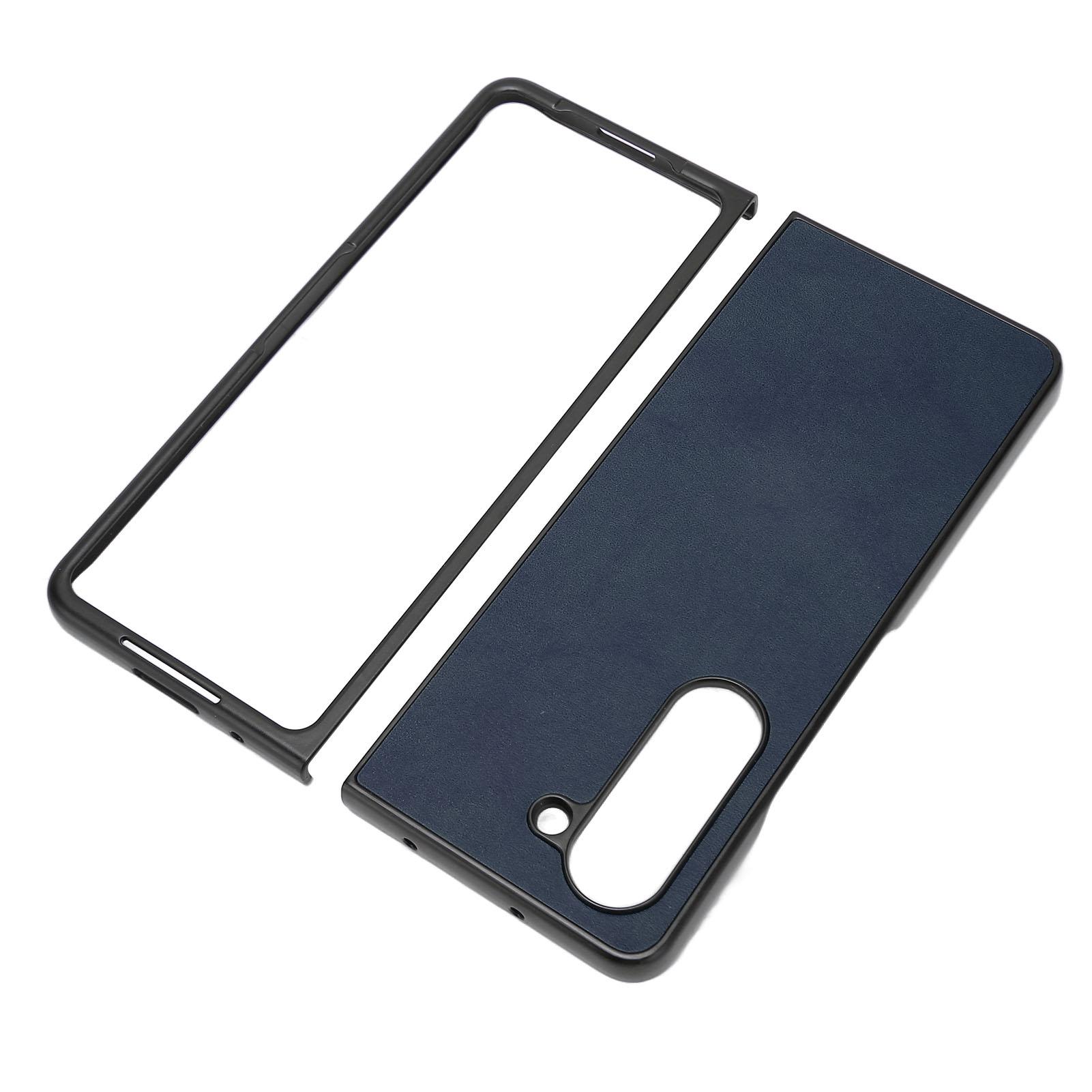 

Folding Screen Phone Case Synthetic Leather Protective Folding Phone Case for Samsung Galaxy Z Fold 5 Two Color Cowhide
