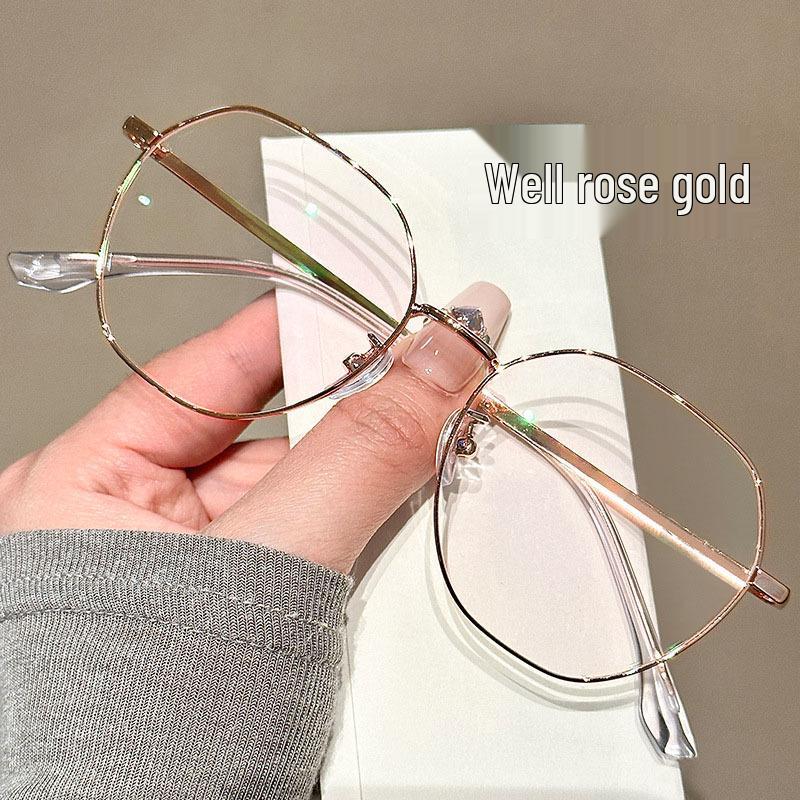 Polygon Silver Glasses for Large Faces – Women’s Myopia & Anti-Blue Light Prescription Ready