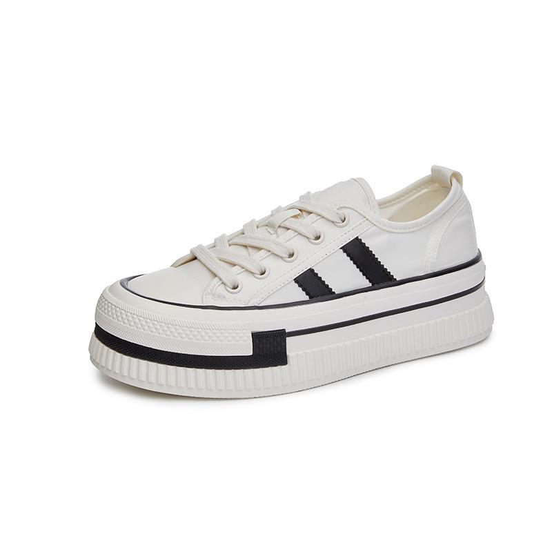 New Little White Shoes Women's 2025 Spring Platform Versatile Single Shoes Fashion Casual Shoes Muffin Biscuit Shoes Round Head Women's Shoes