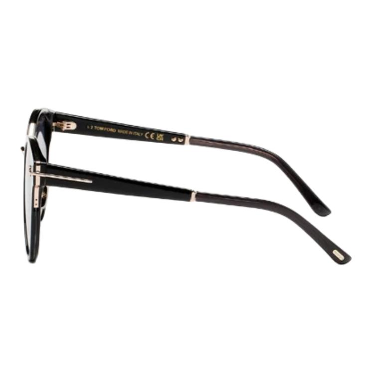 Tom Ford Logo Acetat Unregelmäßiger Rahmen Sonnenbrille Unisex Sonnenbrille Schwarz TF1138K5501A