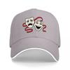 Theater Masks Drama Comedy Baseball Cap Black with Red Accents Classic Stage PerforUnisexce Design Adjustable Fit for Adults